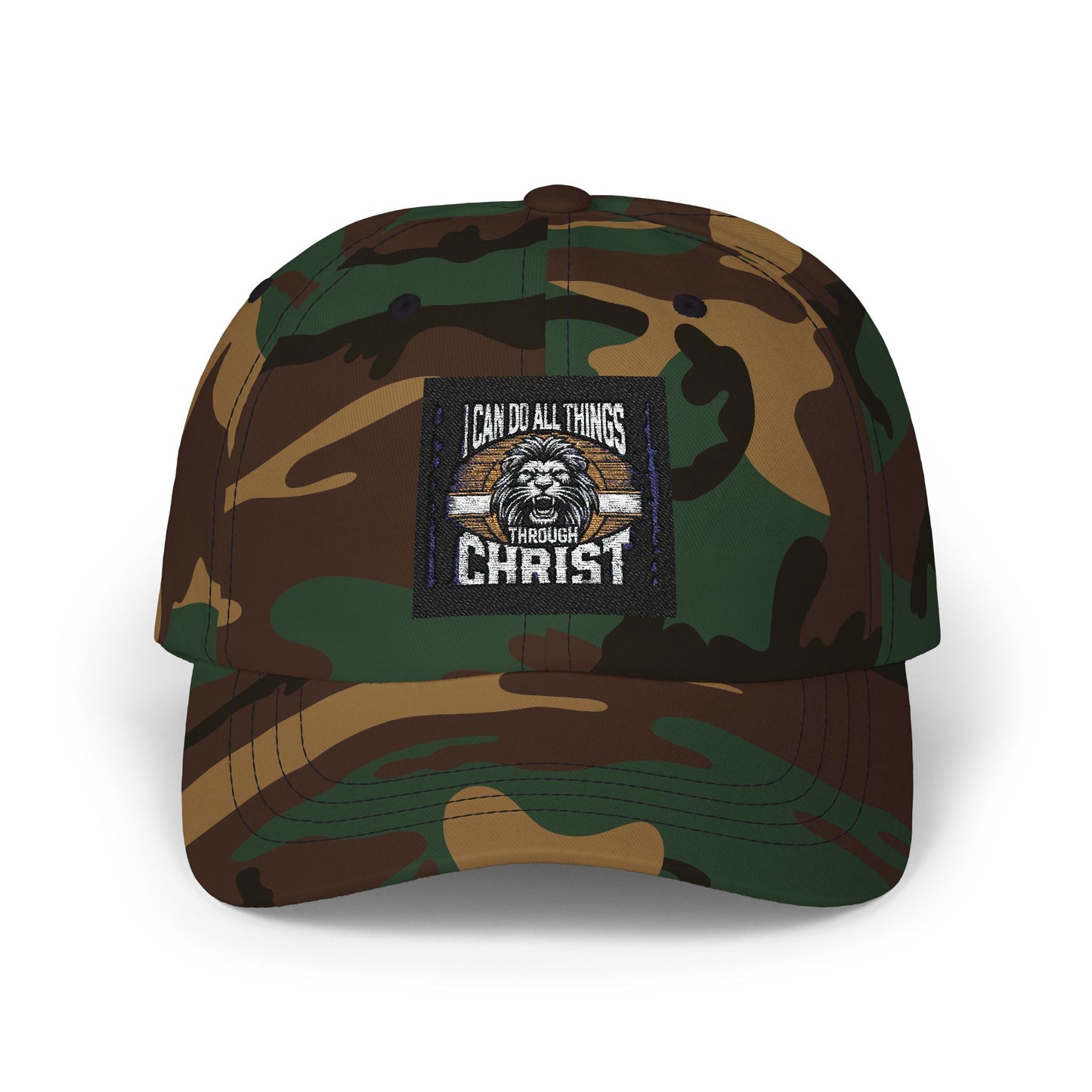 "Strength & Faith, I Can Do All Things Through Christ – Philippians 4:13 Lion Baseball Cap" | Classic White Baseball Hat | Adventure Ready