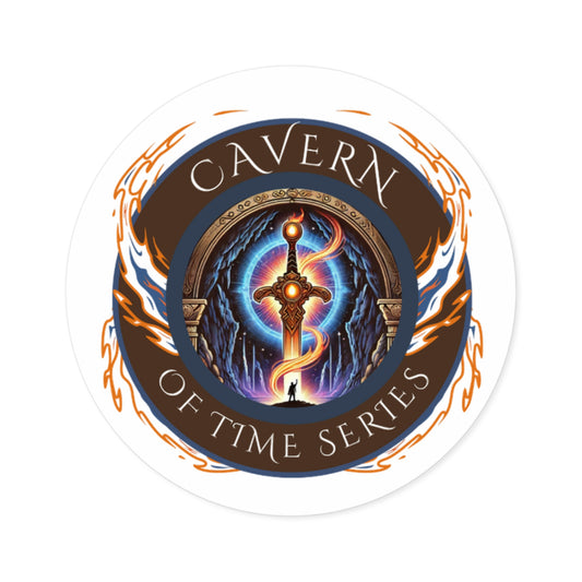 "Cavern of Time Round Stickers | Bold, Stylish & Adventure-Ready!"