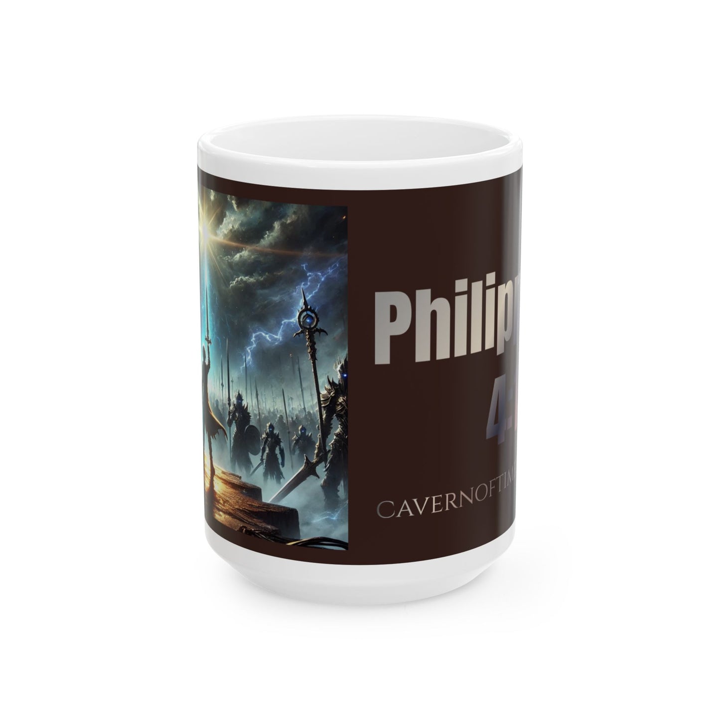 Ceramic Mug – Sword of the Goliath – Philippians 4:13 Cavern of Time Series – Adventure Collection - 11oz & 15oz