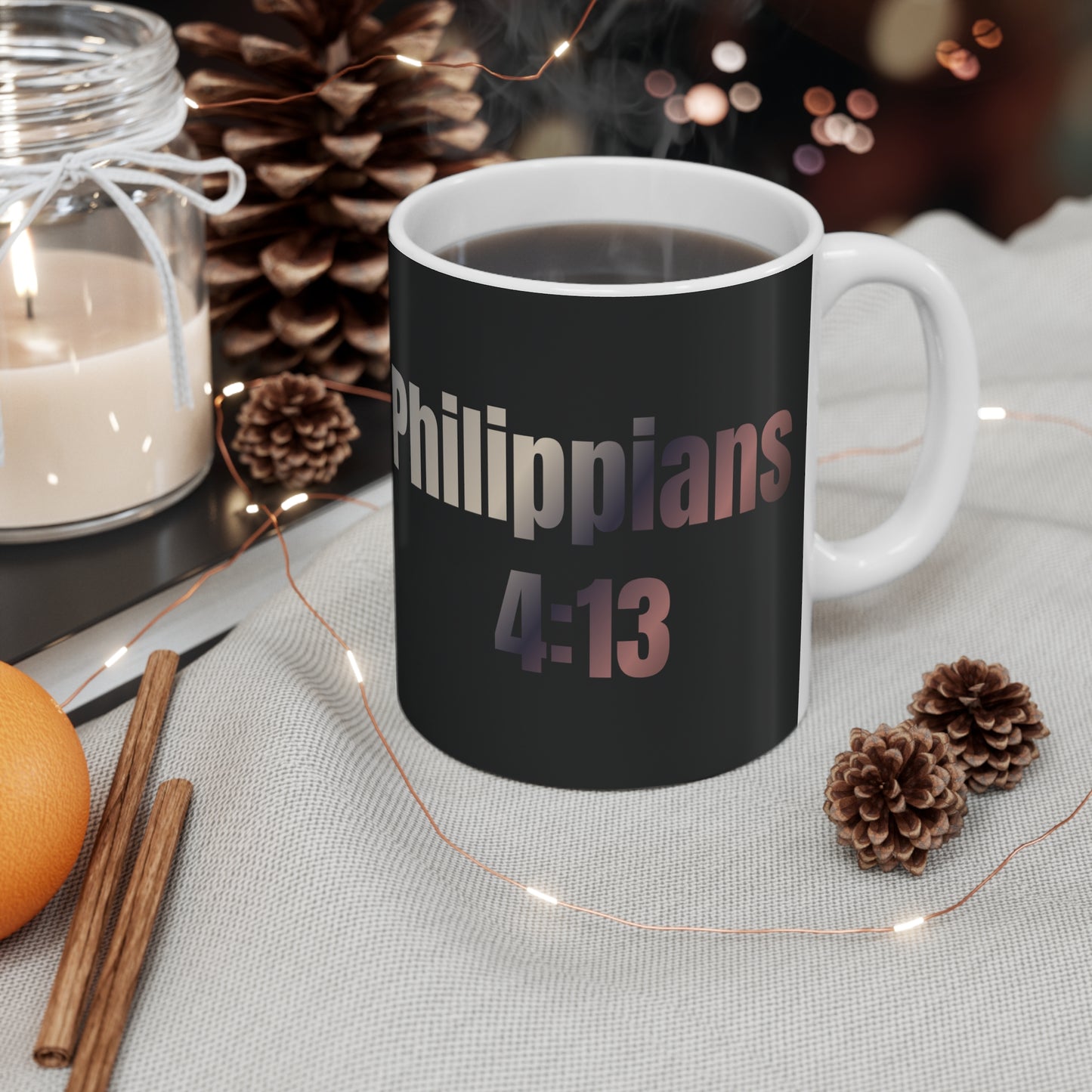 "Unstoppable Faith – Philippians 4:13 Lion 11oz Coffee Mug"