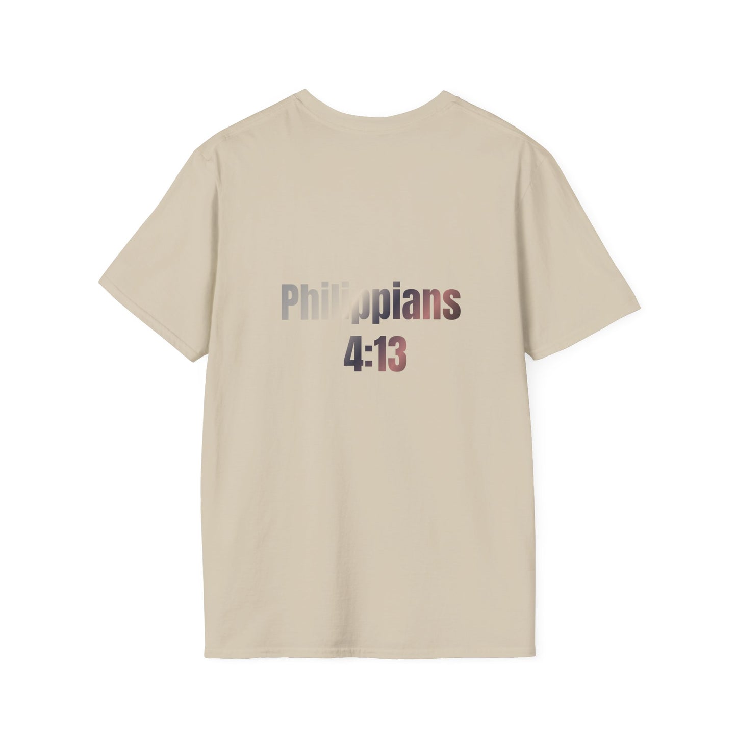 Inspirational Softstyle T-Shirt - "Strength & Courage – Philippians 4:13 Lion T-Shirt" Adventure-Inspired Faith