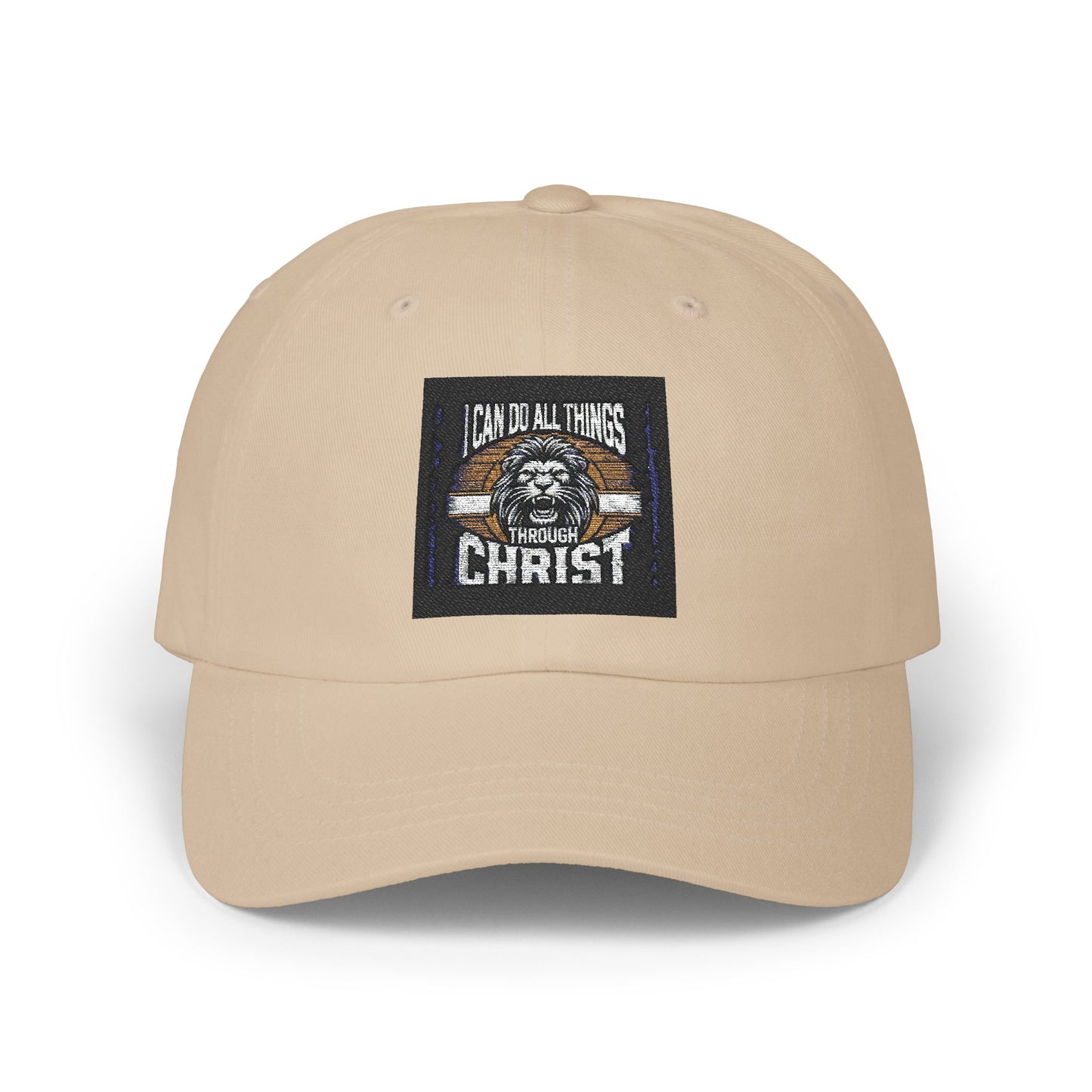 "Strength & Faith, I Can Do All Things Through Christ – Philippians 4:13 Lion Baseball Cap" | Classic White Baseball Hat | Adventure Ready